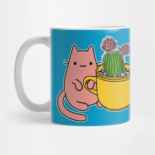 Cactus and happy gardener cat Mug